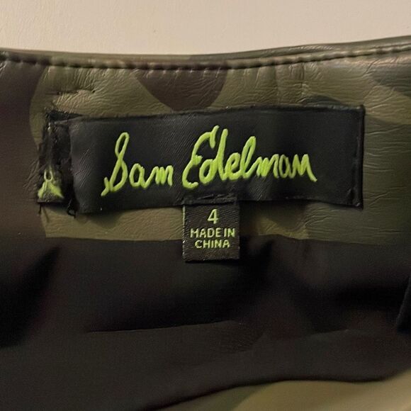 Sam Edelman Faux Leather Camouflage Skirt size 4 - Picture 2 of 8